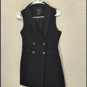 Forever 21 Black Double-Breasted Mini Dress